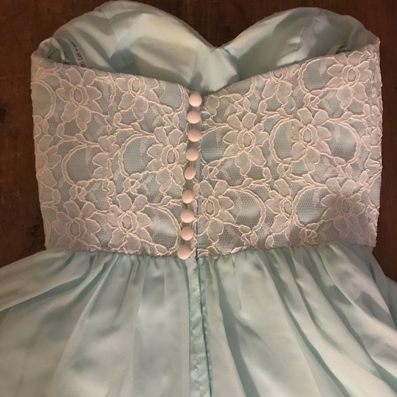 Turquoise Mori-Lee bridesmaid dress - Picture 4 of 6
